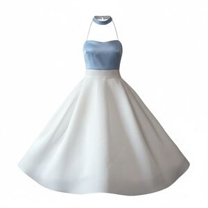 ASOS Blue and White Halter Dress
